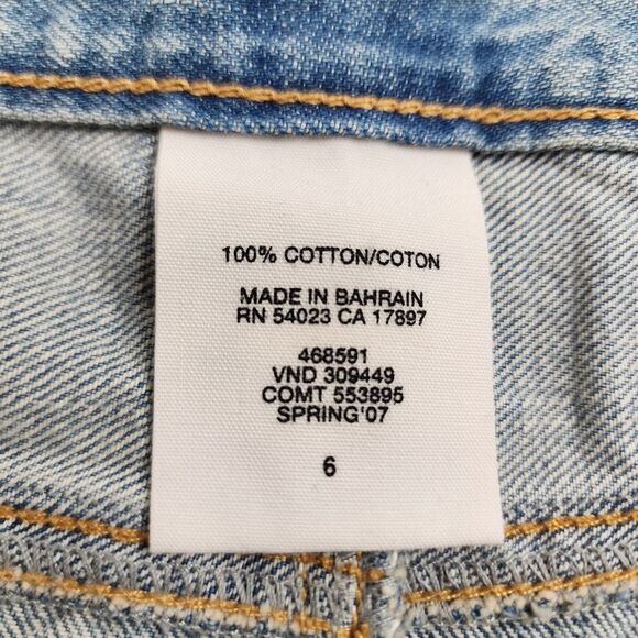 Gap Jeans Skirt Light Wash Blue Denim A-Line Knee Length Frayed Hem Size 6 - Picture 3 of 13